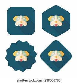 Pet dog flat icon with long shadow, eps10