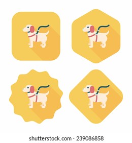 Pet dog flat icon with long shadow, eps10