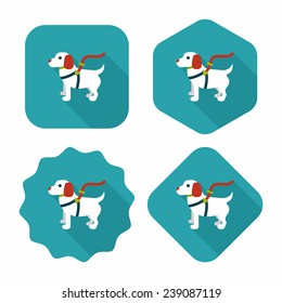 Pet dog flat icon with long shadow, eps10