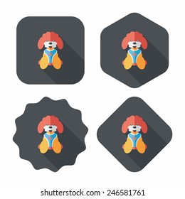 Pet dog flat icon with long shadow,eps10