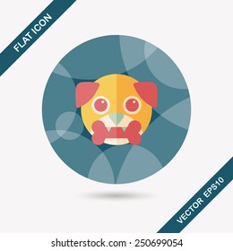 Pet dog flat icon with long shadow,eps10