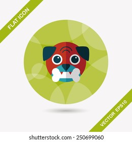Pet dog flat icon with long shadow,eps10