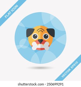 Pet dog flat icon with long shadow,eps10