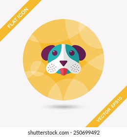 Pet dog flat icon with long shadow, eps10