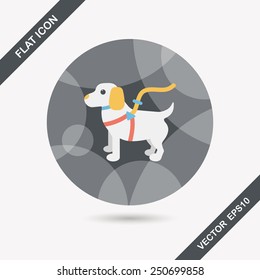 Pet dog flat icon with long shadow,eps10