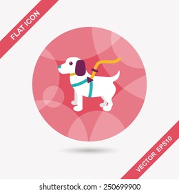 Pet dog flat icon with long shadow,eps10