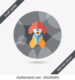 Pet dog flat icon with long shadow,eps10