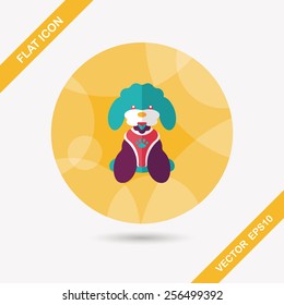 Pet dog flat icon with long shadow,eps10