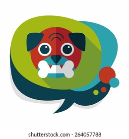 Pet dog flat icon with long shadow,eps10