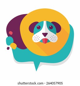 Pet dog flat icon with long shadow, eps10