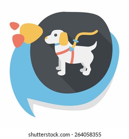 Pet dog flat icon with long shadow,eps10