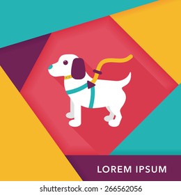 Pet dog flat icon with long shadow,eps10