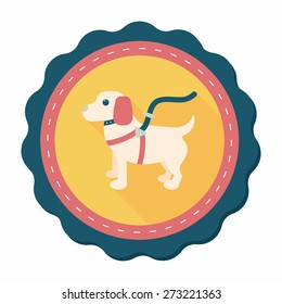 Pet dog flat icon with long shadow,eps10