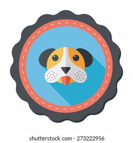 Pet dog flat icon with long shadow, eps10