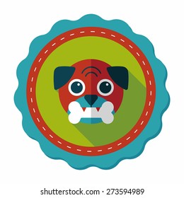 Pet dog flat icon with long shadow,eps10