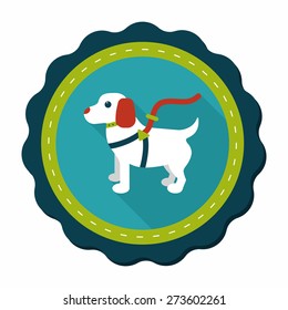 Pet dog flat icon with long shadow,eps10