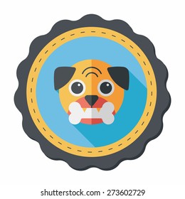 Pet dog flat icon with long shadow,eps10