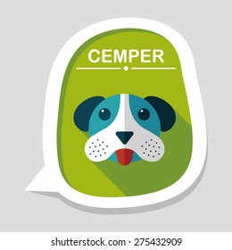 Pet dog flat icon with long shadow, eps10