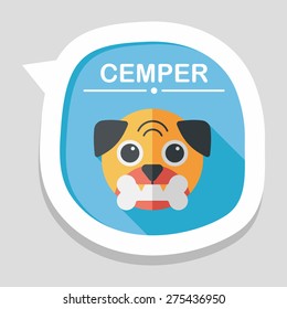 Pet dog flat icon with long shadow,eps10