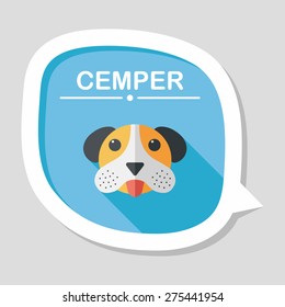 Pet dog flat icon with long shadow, eps10