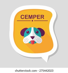 Pet dog flat icon with long shadow, eps10