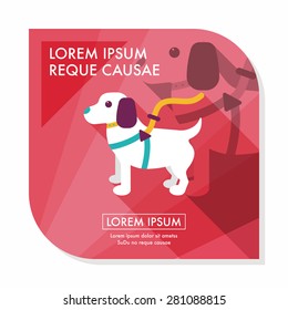 Pet dog flat icon with long shadow,eps10
