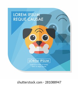 Pet dog flat icon with long shadow,eps10
