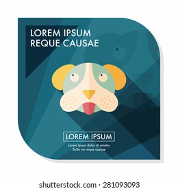 Pet dog flat icon with long shadow, eps10