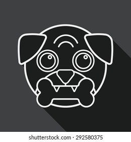 Pet dog flat icon with long shadow,eps10