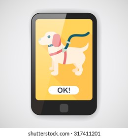 Pet dog flat icon with long shadow,eps10