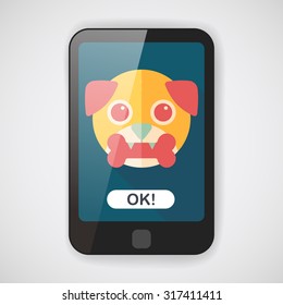 Pet dog flat icon with long shadow,eps10