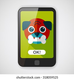 Pet dog flat icon with long shadow,eps10