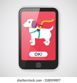 Pet dog flat icon with long shadow,eps10