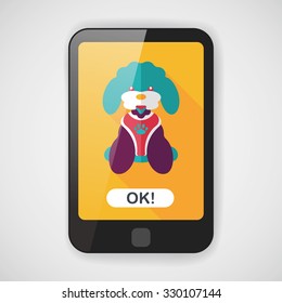 Pet dog flat icon with long shadow,eps10