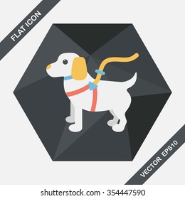 Pet dog flat icon with long shadow,eps10