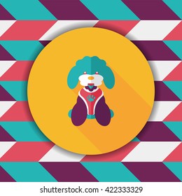 Pet dog flat icon with long shadow,eps10