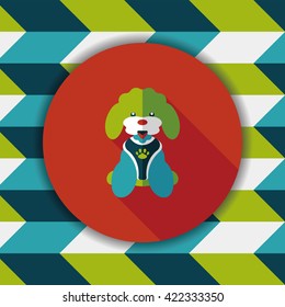 Pet dog flat icon with long shadow,eps10