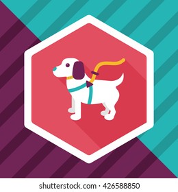 Pet dog flat icon with long shadow,eps10