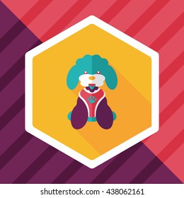 Pet dog flat icon with long shadow,eps10