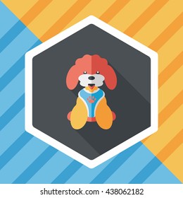 Pet dog flat icon with long shadow,eps10