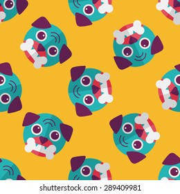 Pet dog flat icon,eps10 seamless pattern background