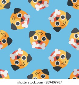Pet dog flat icon,eps10 seamless pattern background
