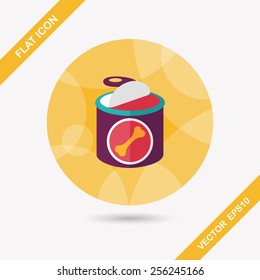 Pet dog food can flat icon with long shadow,eps10
