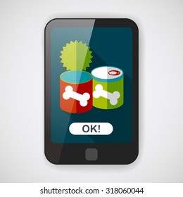 Pet dog food can flat icon with long shadow,eps10