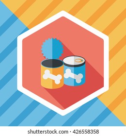 Pet dog food can flat icon with long shadow,eps10