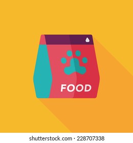 Pet dog food flat icon with long shadow,eps10
