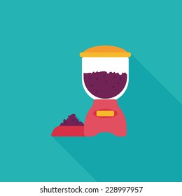 Pet dog food flat icon with long shadow,eps10