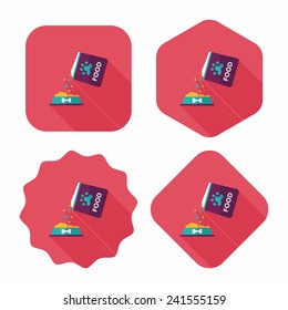 Pet dog food flat icon with long shadow,eps10