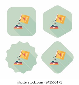 Pet dog food flat icon with long shadow,eps10