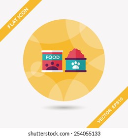 Pet dog food flat icon with long shadow,eps10